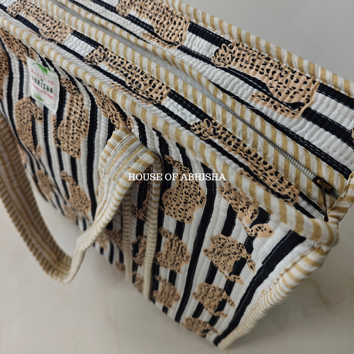 Panther Quilted Cotton Tote Bag