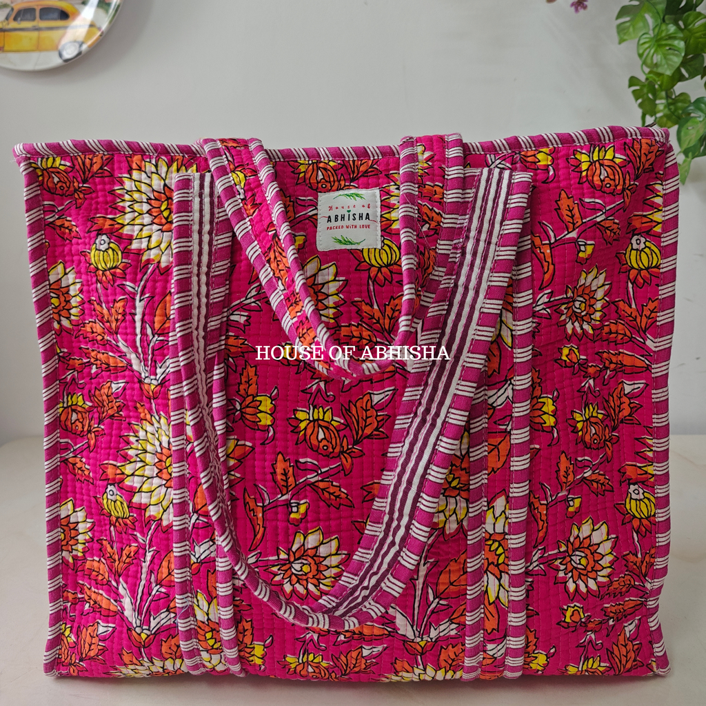 Mehar Quilted Cotton Tote Bag
