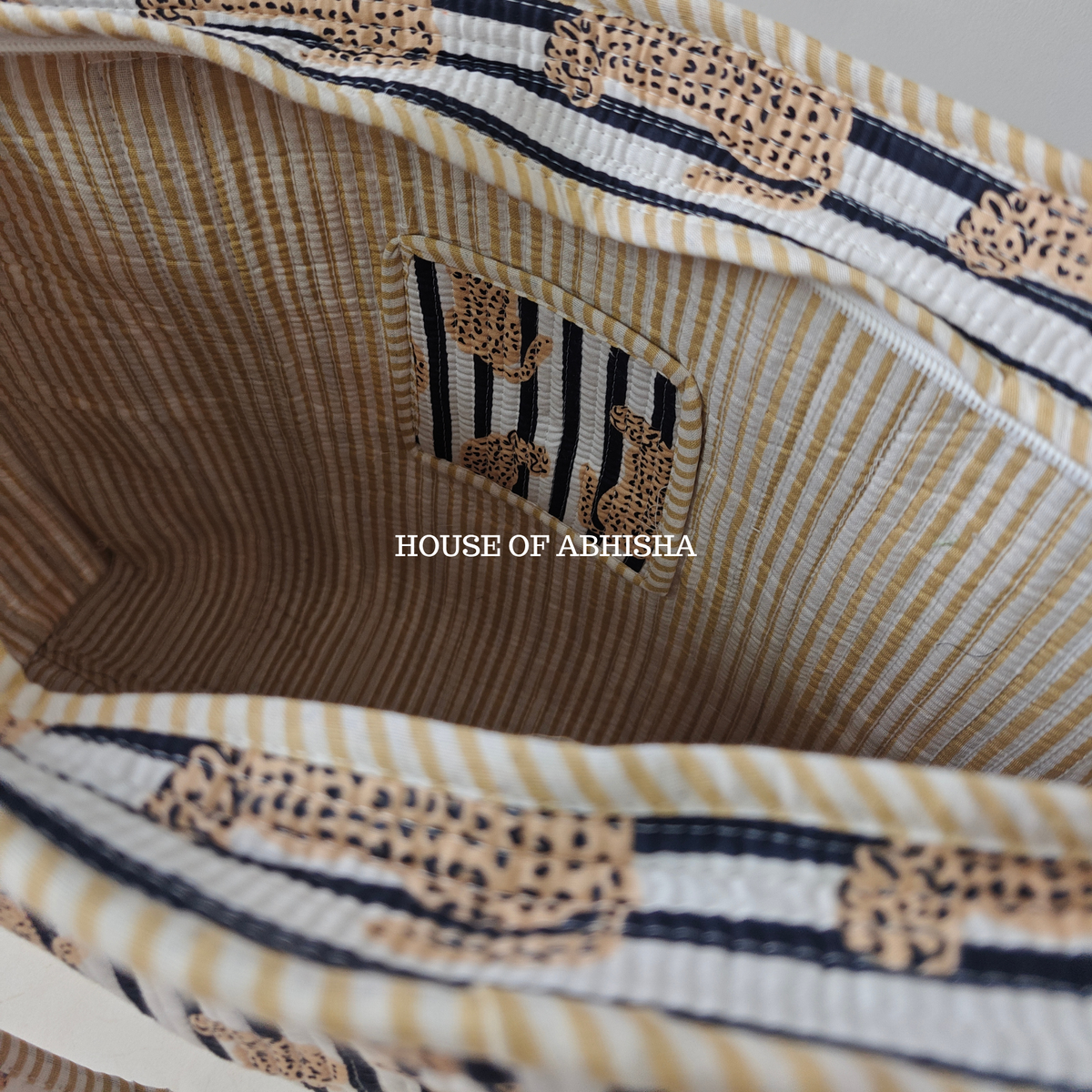 Panther Quilted Cotton Tote Bag