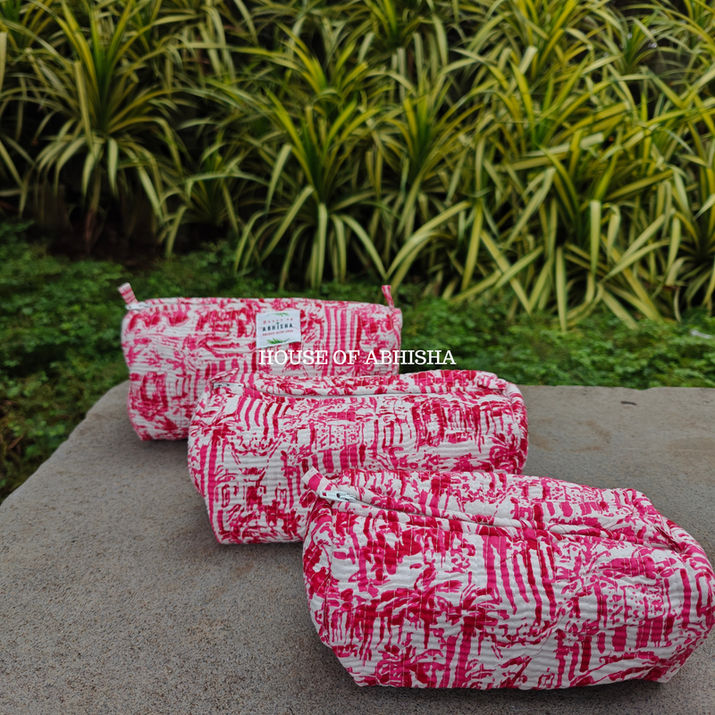 Paradise Quilted Utility Pouches - Set of 3