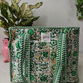 Green Bloom Mini Quilted Cotton Tote Bag