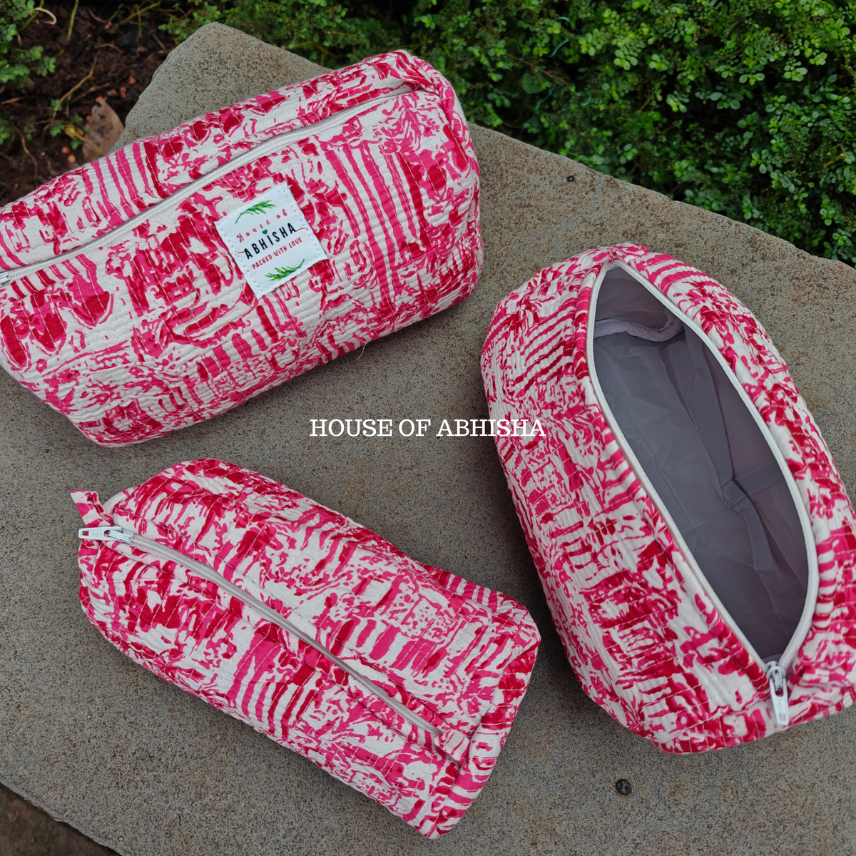 Paradise Quilted Utility Pouches - Set of 3