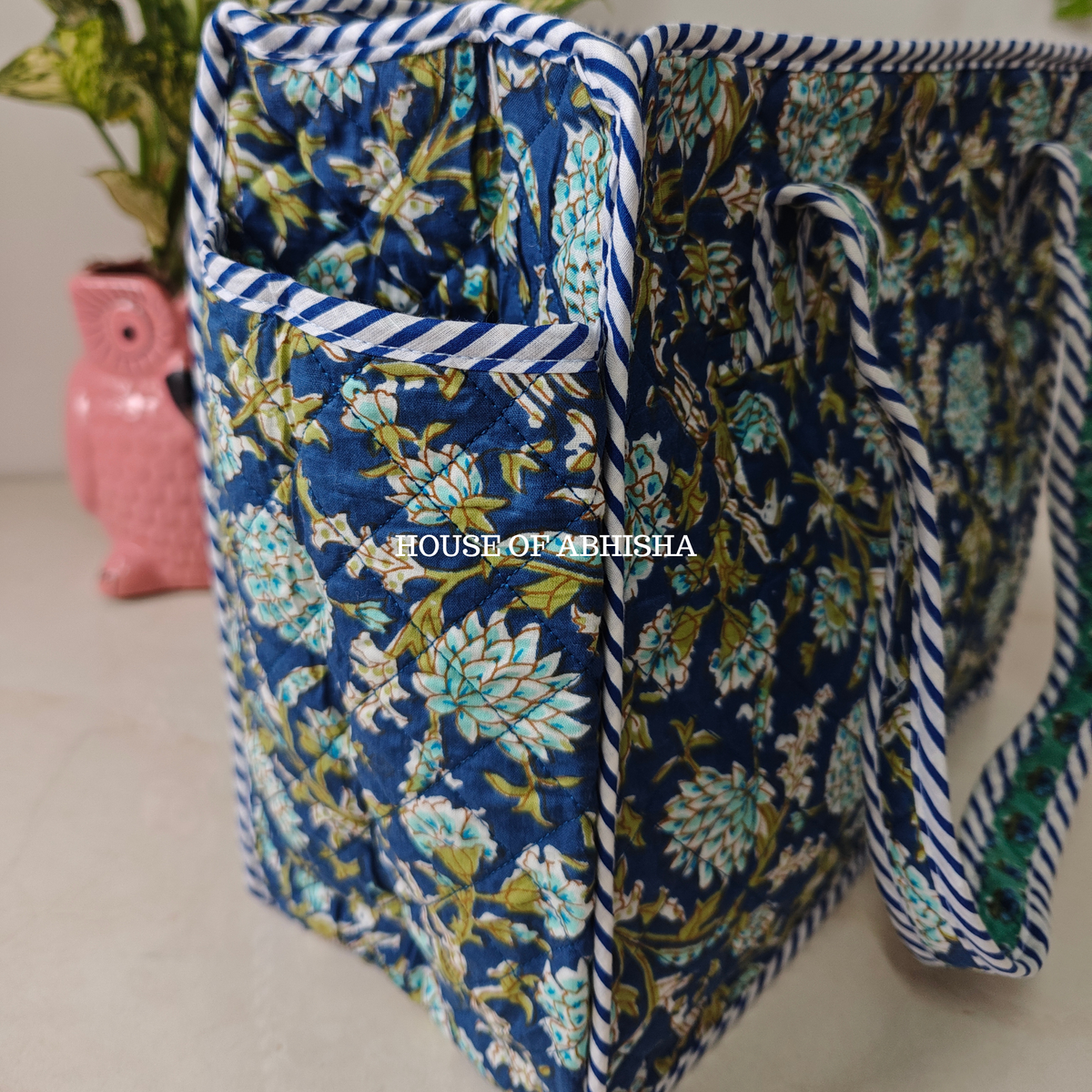 Iris Mini Quilted Cotton Tote Bag
