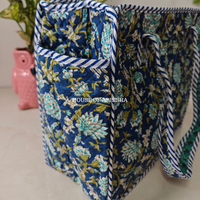 Iris Mini Quilted Cotton Tote Bag