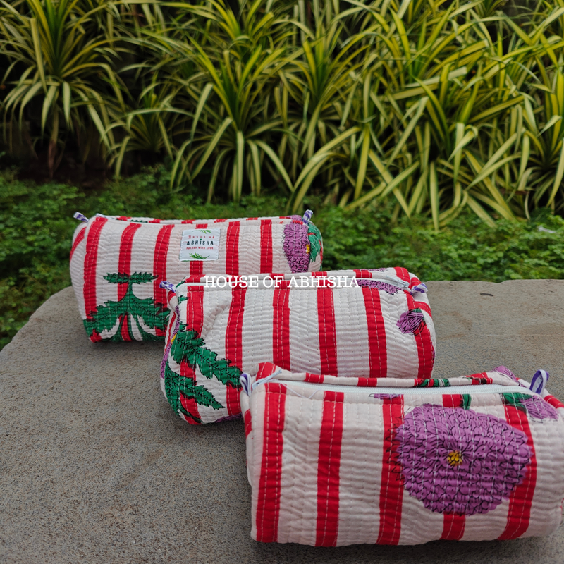 Meadow Quilted Utility Pouches - Set of 3