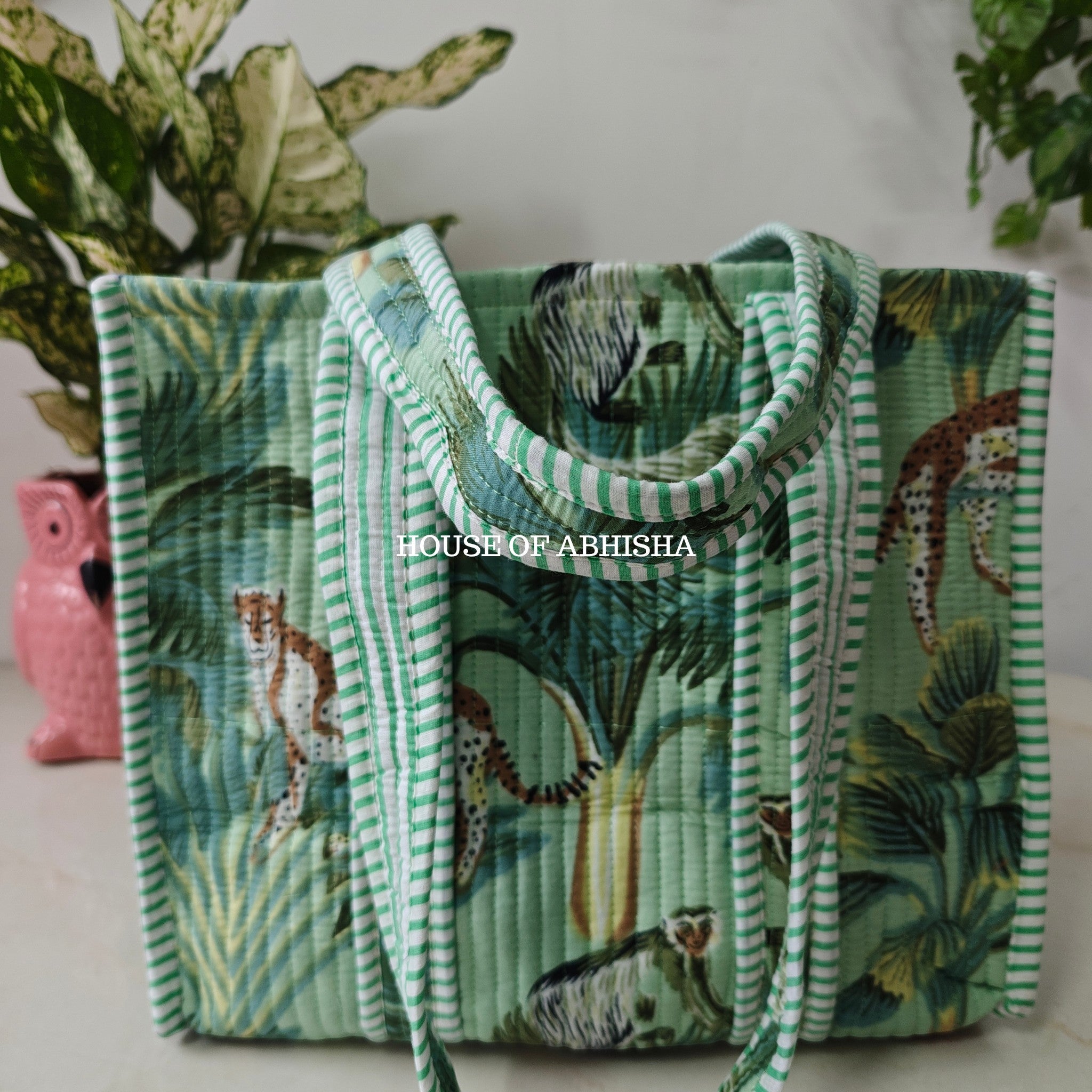 Musk Jungle Mini Quilted Cotton Tote Bag
