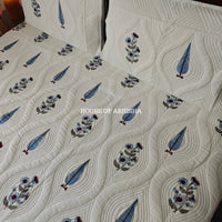 Tropical Blue Royal Embossed Quilted Bedcover