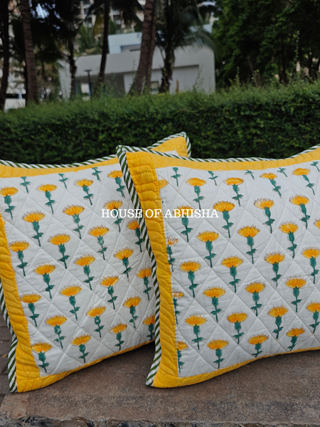 Marigold Quilted Cushion Covers — Set of 2