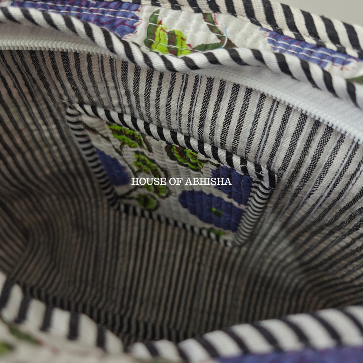 Blue Blossom Mini Quilted Cotton Tote Bag