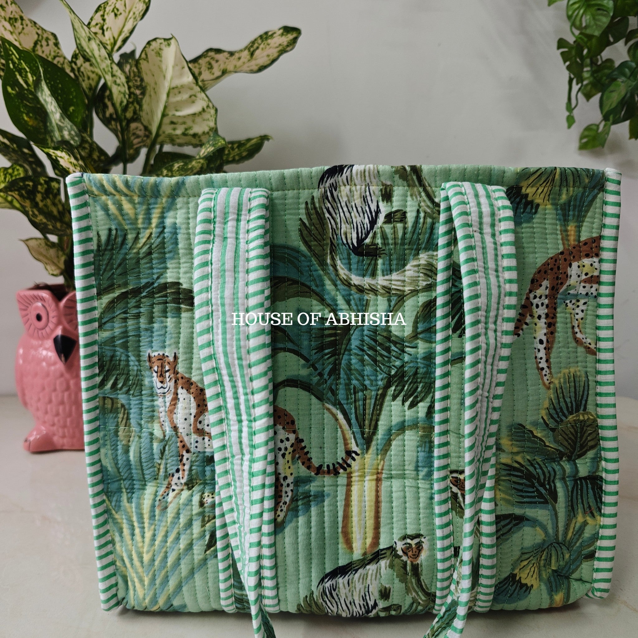 Musk Jungle Mini Quilted Cotton Tote Bag