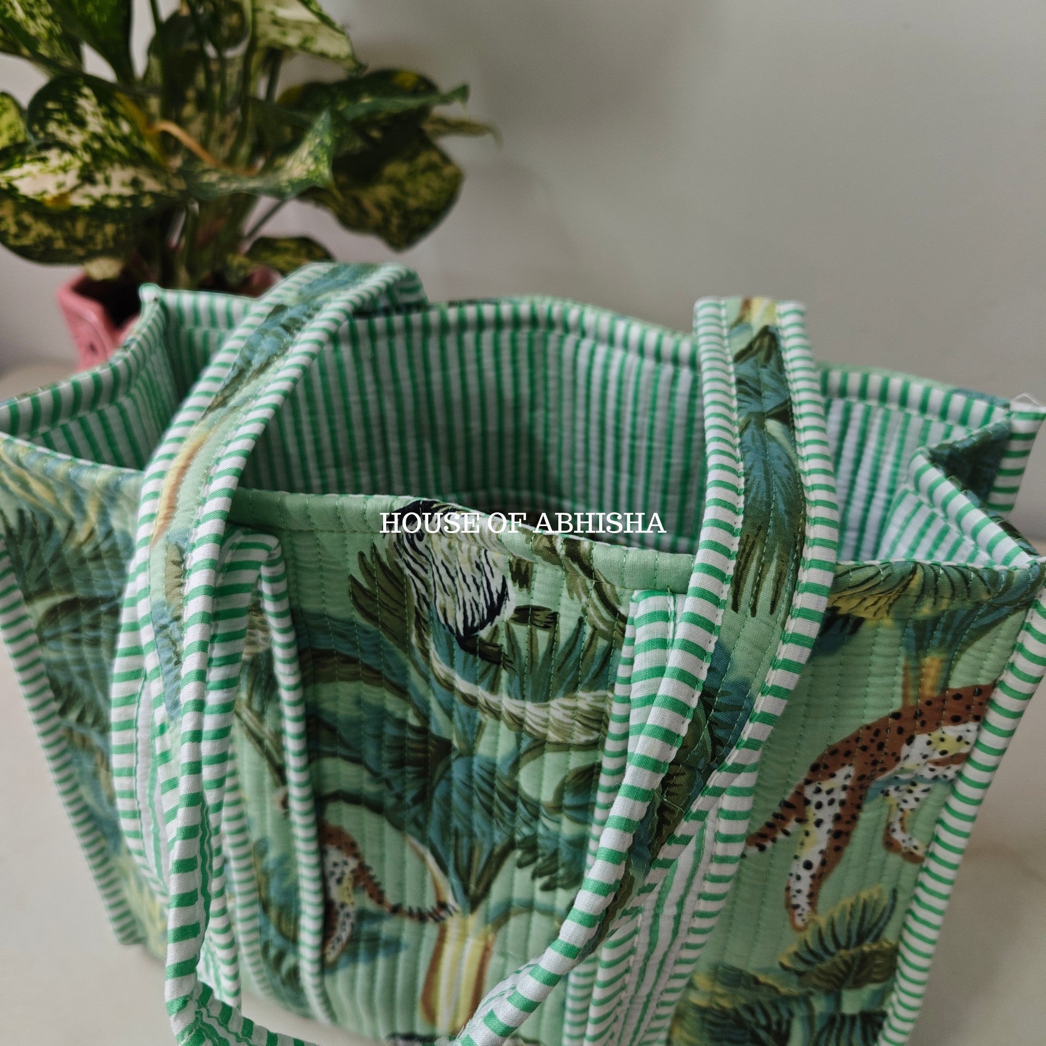 Musk Jungle Mini Quilted Cotton Tote Bag