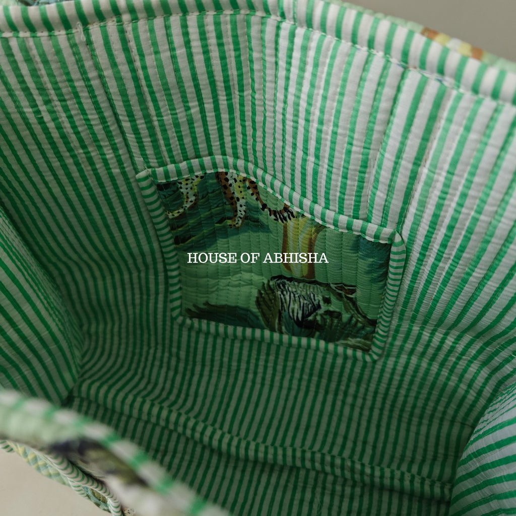 Musk Jungle Mini Quilted Cotton Tote Bag