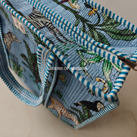 Blue Jungle Quilted Cotton Tote Bag