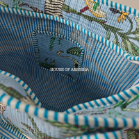 Blue Jungle Quilted Cotton Tote Bag