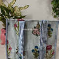 French Garden Mini Quilted Cotton Tote Bag