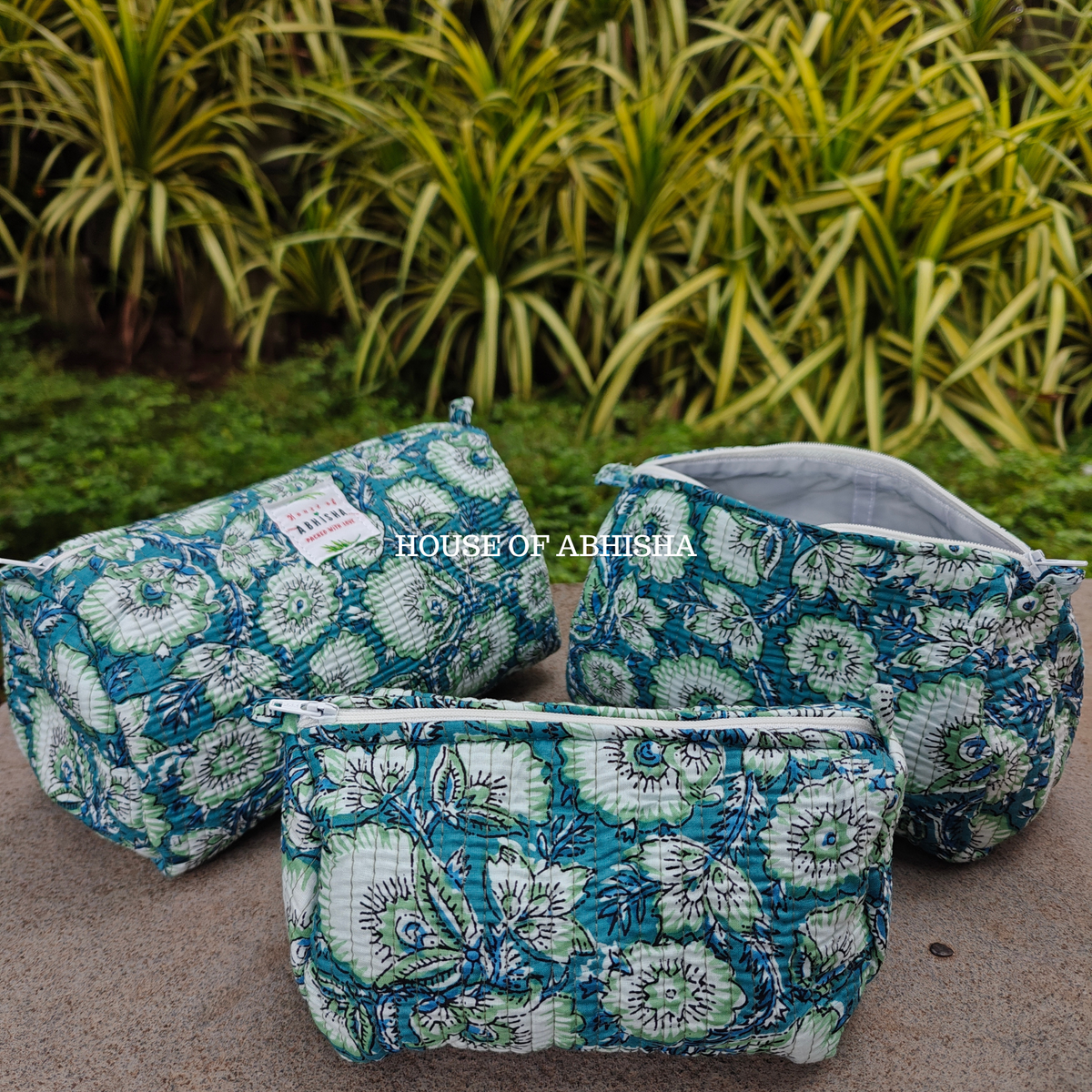 Rangrez Quilted Utility Pouches - Set of 3