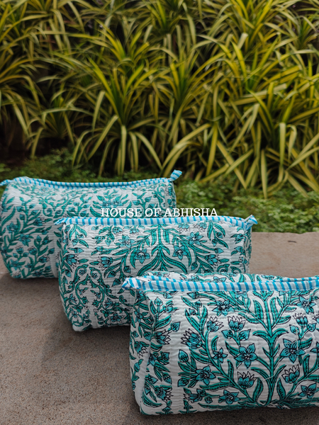 Wild Flower Quilted Utility Pouches - Set of 3