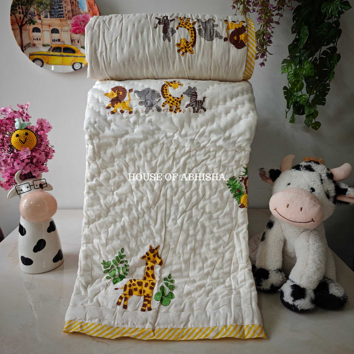 Woodland Wishes Handblock Printed Mulmul Kids Quilt