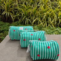 Striped Heart Quilted Utility Pouches - Set of 3