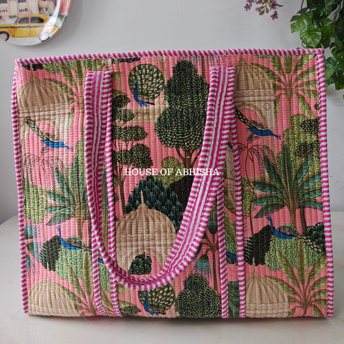 Rani Bagh Quilted Cotton Tote Bag