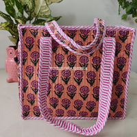 Musk Rose Mini Quilted Cotton Tote Bag