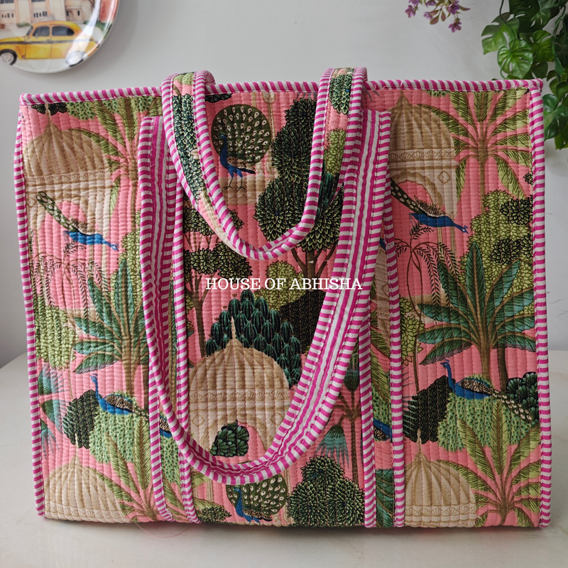 Rani Bagh Quilted Cotton Tote Bag