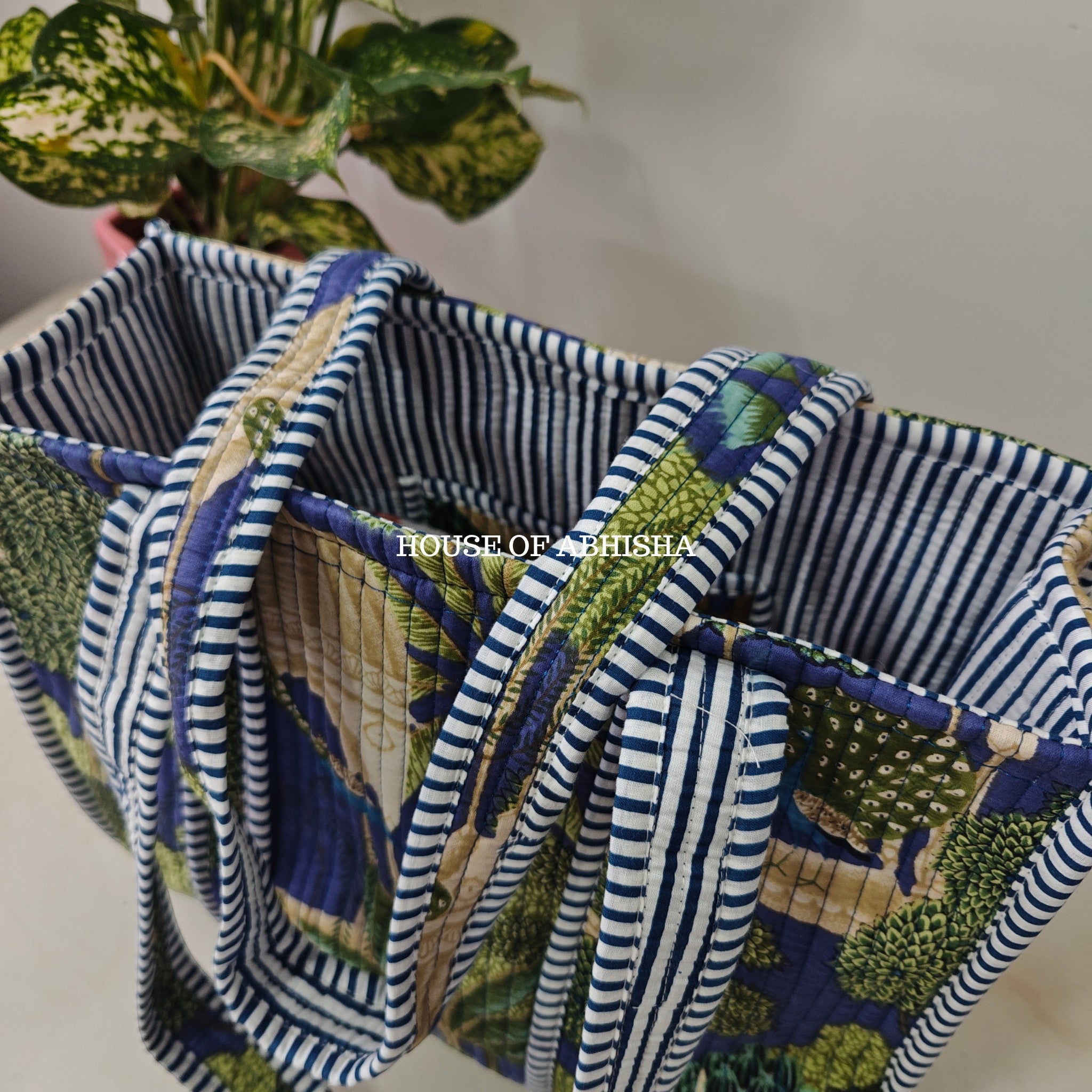 Royal Bagh Mini Quilted Cotton Tote Bag