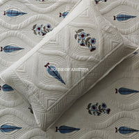 Tropical Blue Royal Embossed Quilted Bedcover