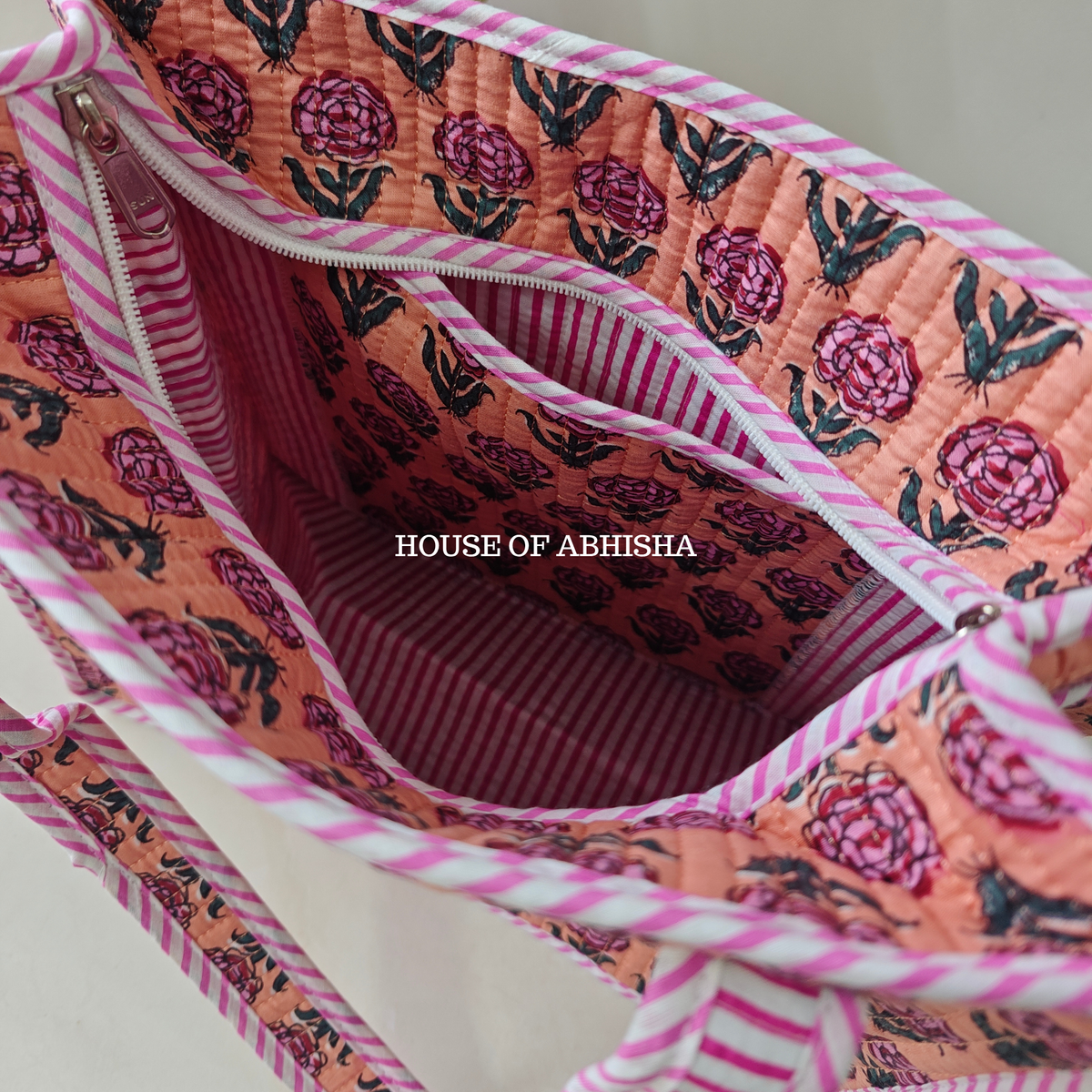 Musk Rose Mini Quilted Cotton Tote Bag