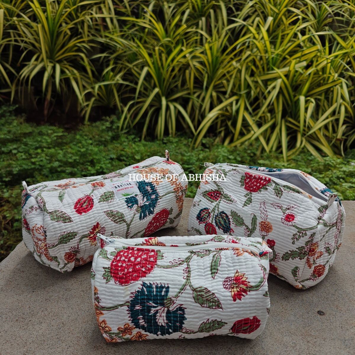 Botanica Quilted Utility Pouches - Set of 3