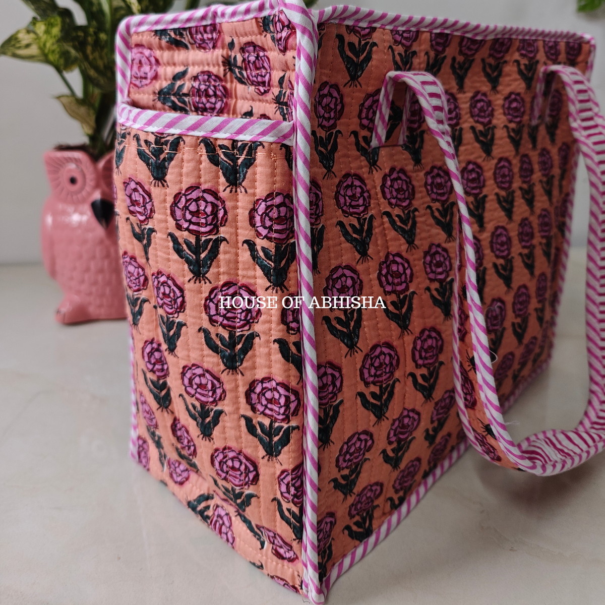 Musk Rose Mini Quilted Cotton Tote Bag