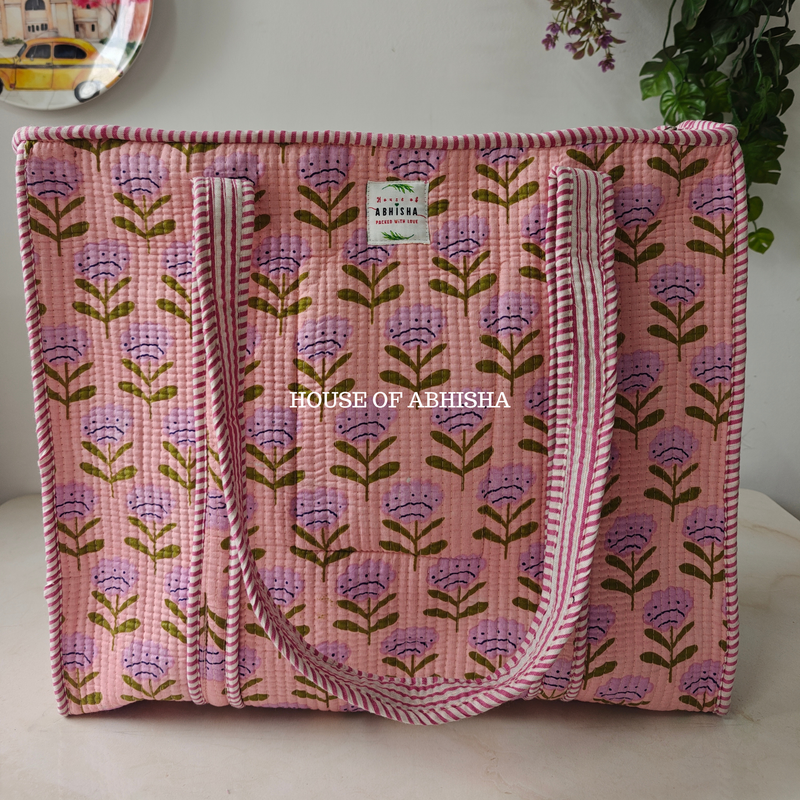 Musk Quilted Cotton Tote Bag