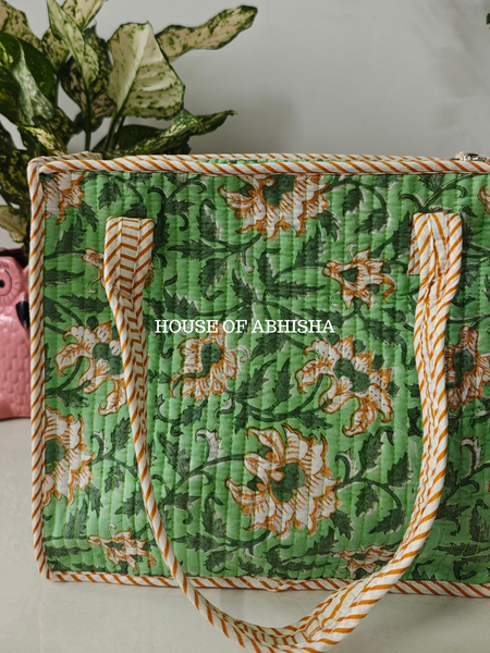 Bageecha Mini Quilted Cotton Tote Bag