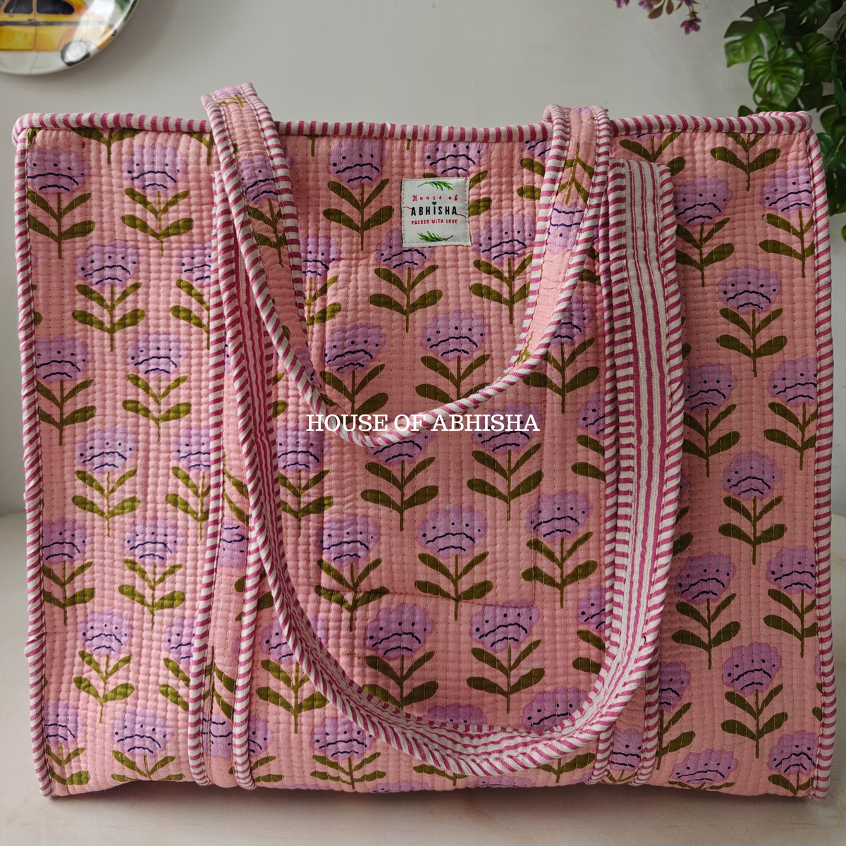 Musk Quilted Cotton Tote Bag
