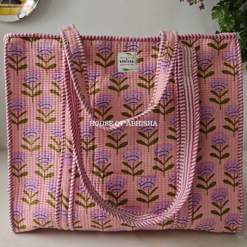 Musk Quilted Cotton Tote Bag