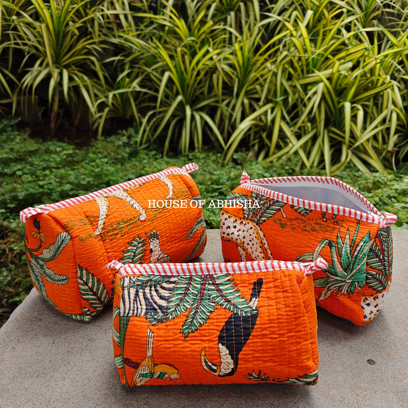 Jungle Love Quilted Utility Pouches - Set of 3