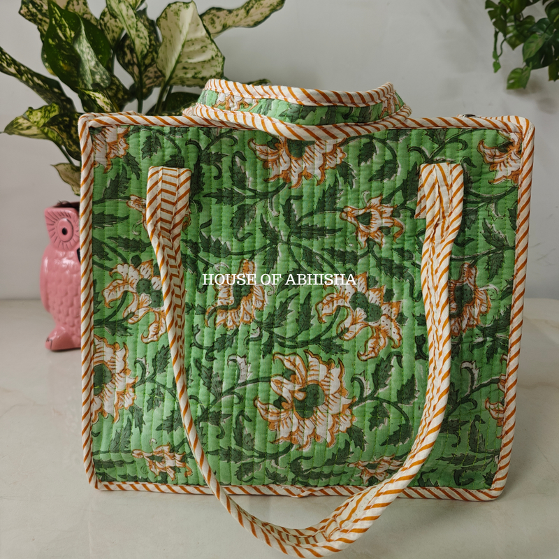 Bageecha Mini Quilted Cotton Tote Bag