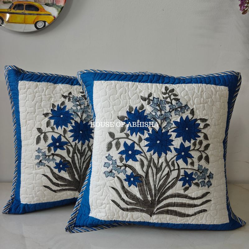 Guldasta Quilted Cushion Covers — Set of 2