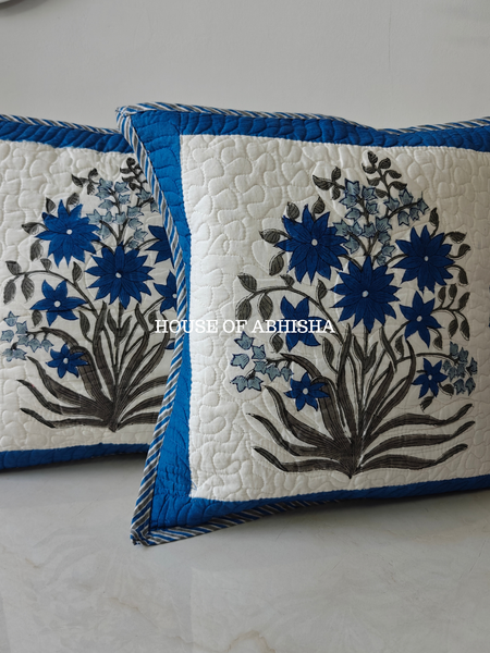 Guldasta Quilted Cushion Covers — Set of 2