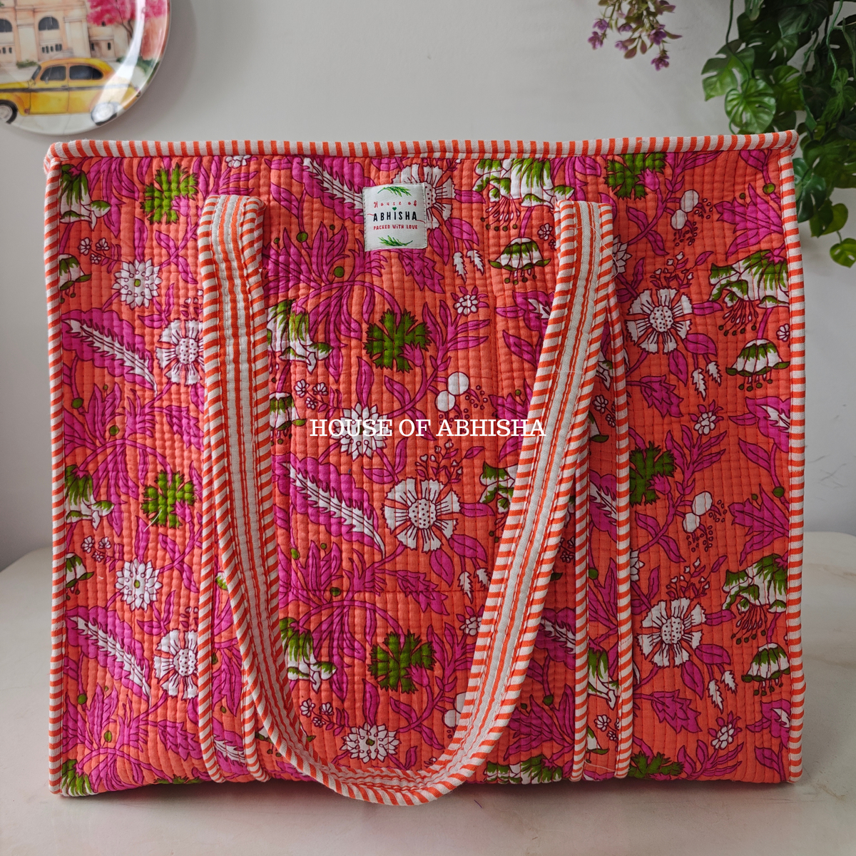 Anokhi Quilted Cotton Tote Bag