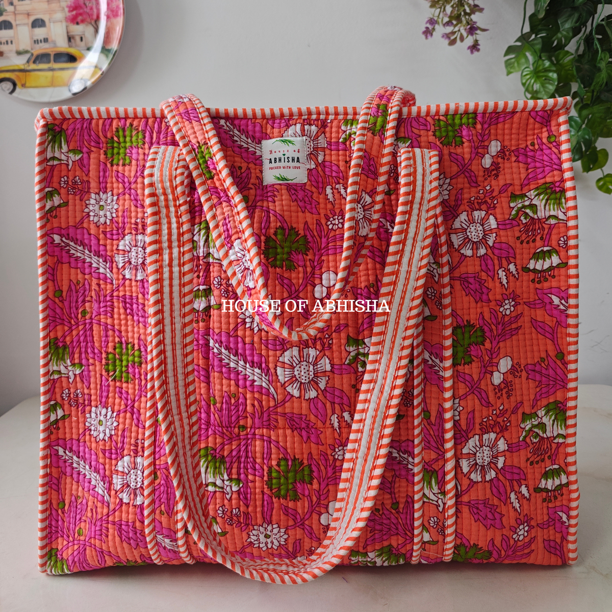 Anokhi Quilted Cotton Tote Bag