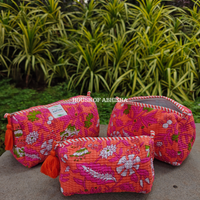 Phoolwari Quilted Utility Pouches - Set of 3