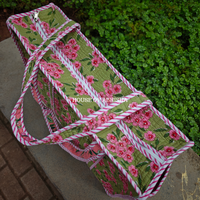 Fern & Petal Handblock Printed Cotton Tote Bag with Laptop Compartment