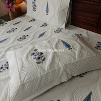 Tropical Blue Royal Embossed Quilted Bedcover