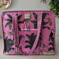 Jungle Bloom Quilted Cotton Tote Bag