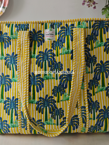 Palmera Quilted Cotton Tote Bag