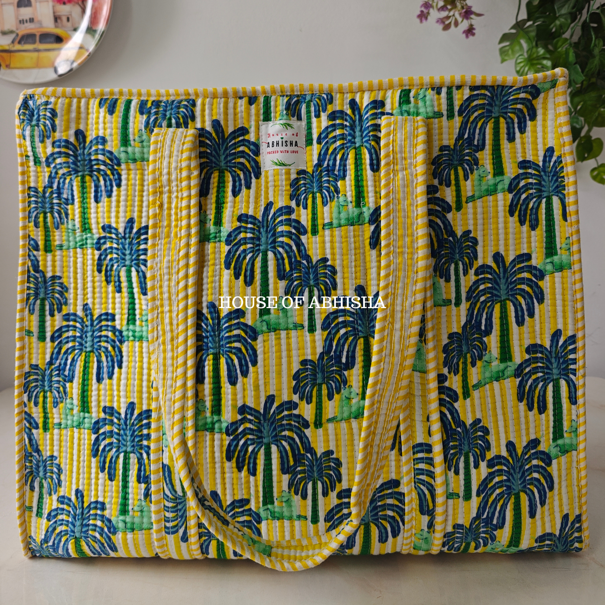 Palmera Quilted Cotton Tote Bag