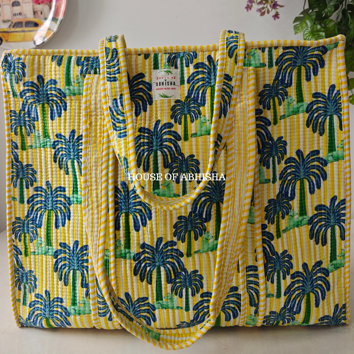 Palmera Quilted Cotton Tote Bag