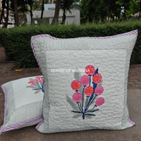 Royal Bouquet Quilted Cushion Covers — Set of 2