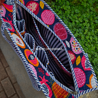The Musk Handblock Printed Cotton Tote Bag with Laptop Compartment